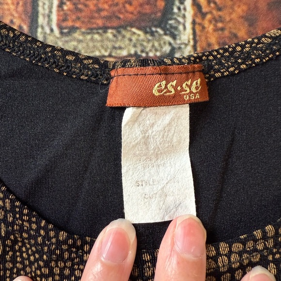 Chic Black and Gold Mini Dress - Picture 2 of 3